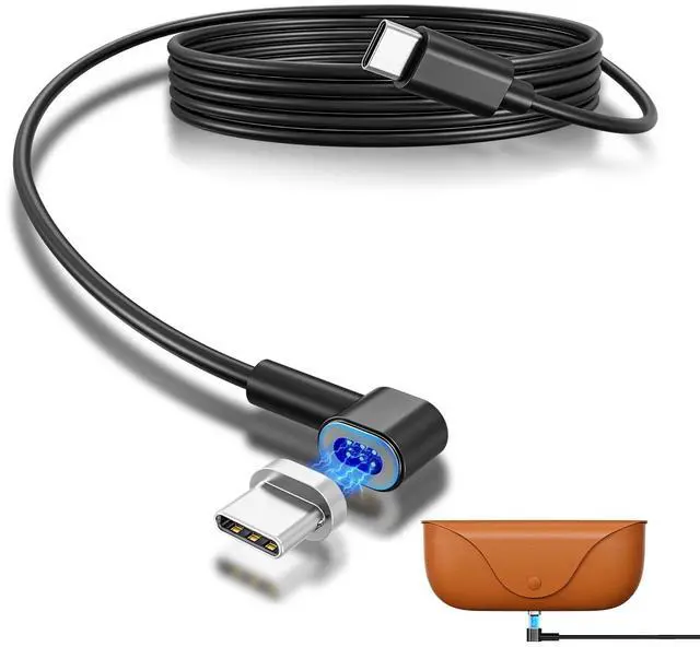 Alt view image 2 of 7 - 2-in-1 Smart Glasses Charging & Care Kit Compatible with Ray-Ban & Oakley Meta Magnetic USB-C Charger Cable with Handshake Protocol + Accessories Set with Storage Case, Nose Pads, Lanyard & Cleaning