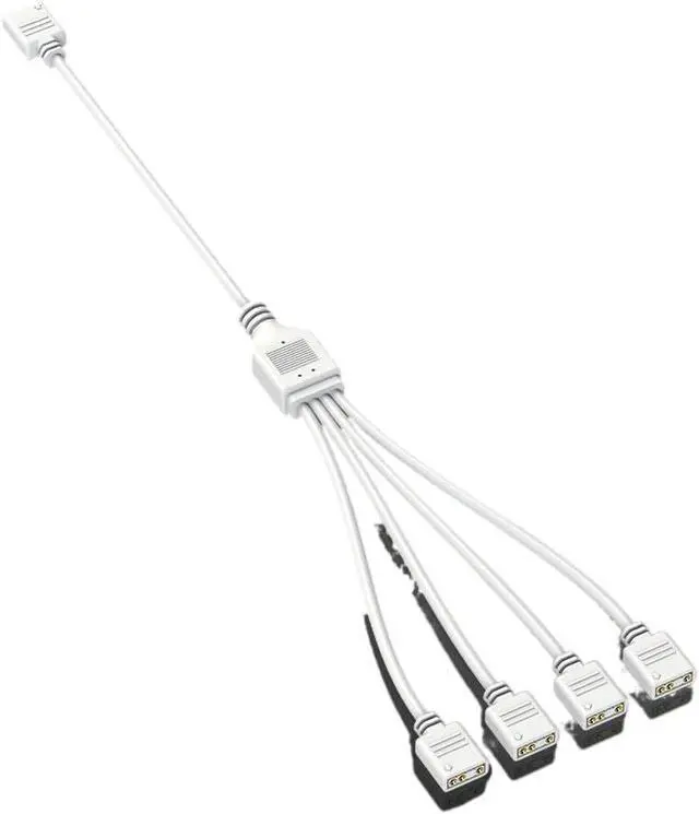 Alt view image 3 of 5 - KUNSR ARGB Multi Splitter 5V 3PIN Connector 1 to 2/3/4 Chassis Fan Splitter Synchronization Tensile(1 to 3,White)