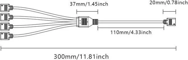 Alt view image 5 of 5 - KUNSR ARGB Multi Splitter 5V 3PIN Connector 1 to 2/3/4 Chassis Fan Splitter Synchronization Tensile(1 to 3,White)