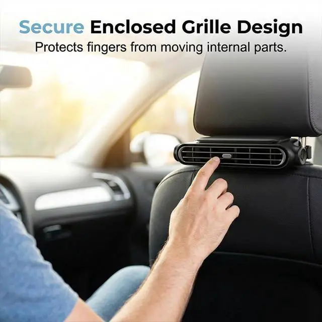 Alt view image 3 of 5 - Car Seat Fan For for Driver & Back Passengers,2026 Invisible Car Headrest Cooling Fan,3-Speed Adjustable USB Portable Backseat Fan For Kids Baby,For Most Vehicle Jeep Van RV Truck