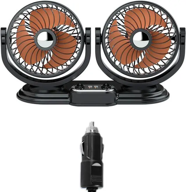 Main image of for Head Car Fan USB 12V Electric Car Cooling Fan with 360 Degree Adjustable Low Automobile with 2 USB Po Portable Oscillating Flexible Portable for Desk Quiet