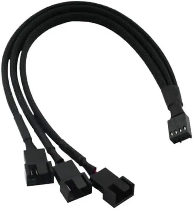Alt view image 2 of 5 - KUNSR PC Computer Case Cooling Fan PWM 4PIN Splitter Cable Braided Sleeve Extension Wire(1 to 4 Cable)