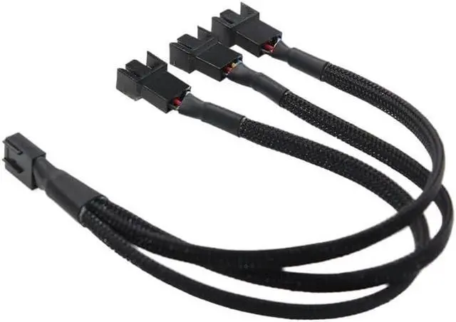 Alt view image 3 of 5 - KUNSR PC Computer Case Cooling Fan PWM 4PIN Splitter Cable Braided Sleeve Extension Wire(1 to 4 Cable)