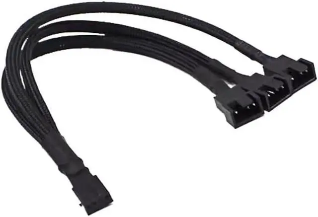 Alt view image 5 of 5 - KUNSR PC Computer Case Cooling Fan PWM 4PIN Splitter Cable Braided Sleeve Extension Wire(1 to 4 Cable)