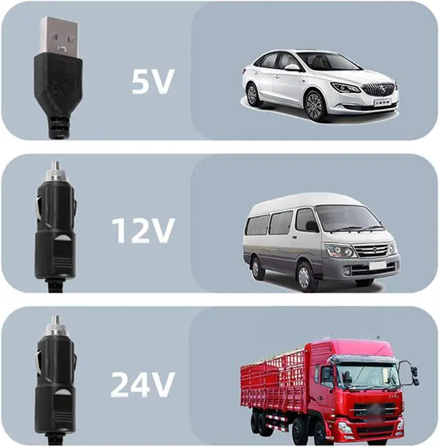 Alt view image 6 of 7 - for Head Car Fan USB 12V Electric Car Cooling Fan with 360 Degree Adjustable Low Automobile with 2 USB Po Portable Oscillating Flexible Portable for Desk Quiet
