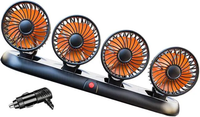 Main image of Rulbelok Multifunctional USB 4 Head Fan Trunk Cooling Fan Texture for Vehicles with Expandable Base and Quiet Motor Cooling Car