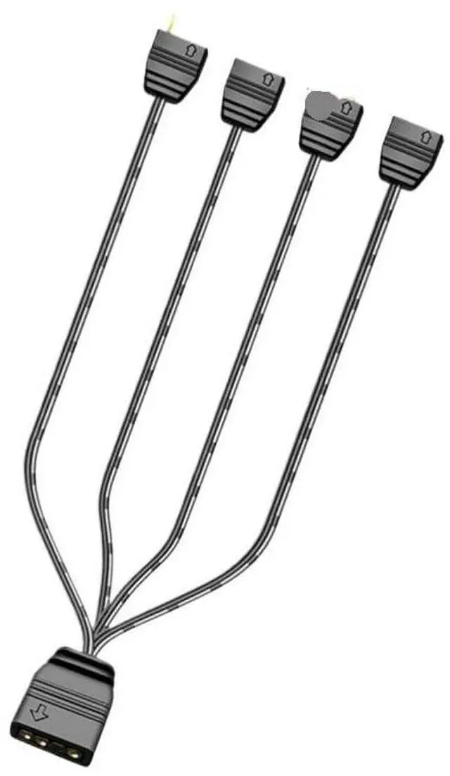 Alt view image 2 of 6 - KUNSR ARGB Splitter 5V 3 Pin 1 to 4 All 33.5cm Mainboard ARGB Extension Cable(Style A 8pcs)