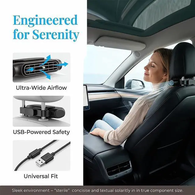 Alt view image 4 of 7 - Car Seat Cooling Fan, 2026 Upgrade Rechargeable Car Seat Fan with Seatback Cooling Airflow, 3-speed Quiet USB Car Fans for Backseat for Kids, Pets, Camping & Travel (2PCS-Black)