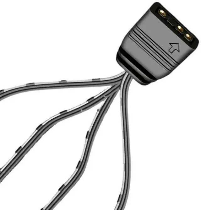 Alt view image 6 of 6 - KUNSR ARGB Splitter 5V 3 Pin 1 to 4 All 33.5cm Mainboard ARGB Extension Cable(Style A 8pcs)