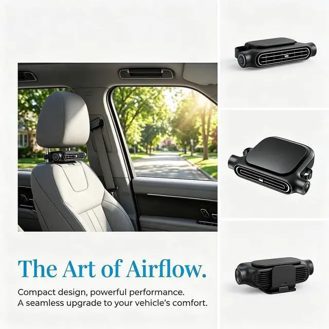 Alt view image 5 of 7 - Car Seat Cooling Fan, 2026 Upgrade Rechargeable Car Seat Fan with Seatback Cooling Airflow, 3-speed Quiet USB Car Fans for Backseat for Kids, Pets, Camping & Travel (2PCS-Black)