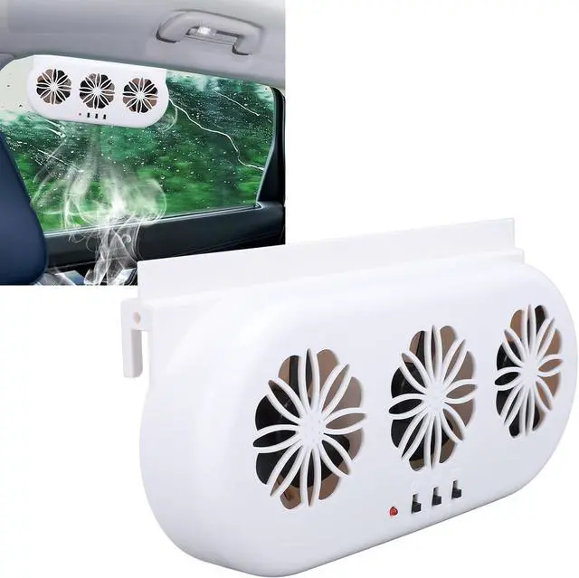 Alt view image 4 of 7 - Car Air Vent Cooling Fan, USB Plug for Quick Cooling and Smoke Purification in SUV, 3 Outlet ABS Design, Size