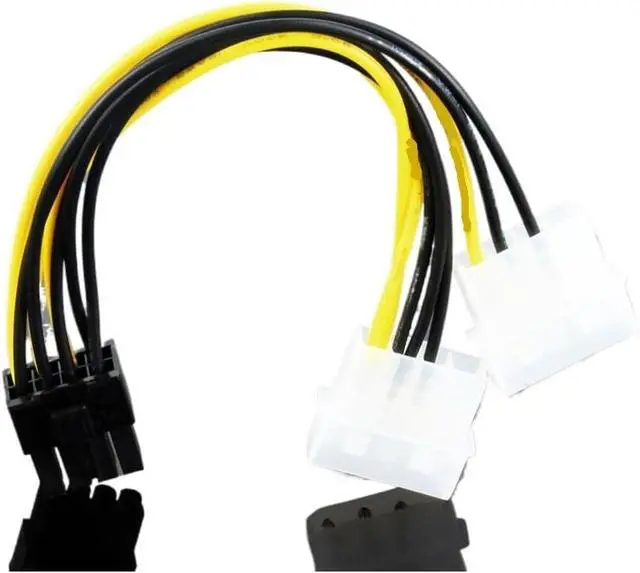 Alt view image 3 of 6 - KUNSR Male to 4Pin Female Video Card Power Cord 8 Pin PCI to 4 Pin Graphics Card Power Cable
