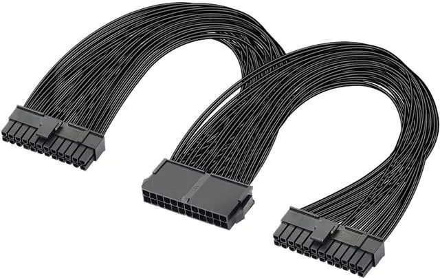Main image of KUNSR PSU Power Supply 24 pin ATX Motherboard Splitter Cable ATX Motherboard Extension Cable PSU Female to Male Y Adapter Cable(2PCS)