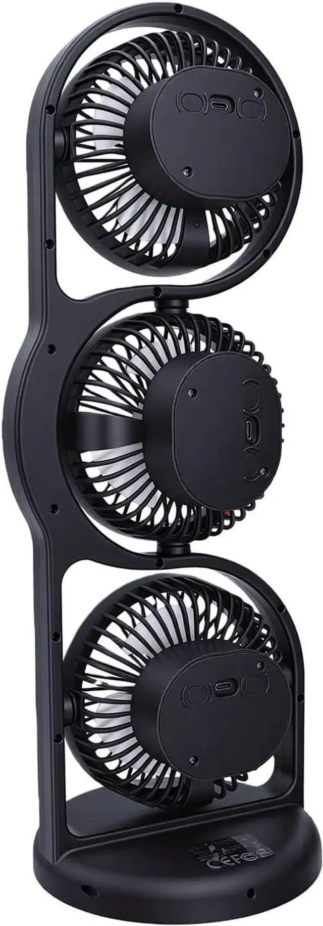 Alt view image 4 of 7 - USB Rechargeable Desk Fan with Adjustable Speed Settings for Customized Comfort Work (Grey)