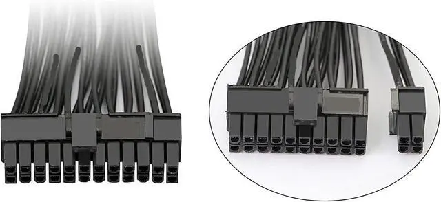 Alt view image 4 of 6 - KUNSR PSU Power Supply 24 pin ATX Motherboard Splitter Cable ATX Motherboard Extension Cable PSU Female to Male Y Adapter Cable(2PCS)