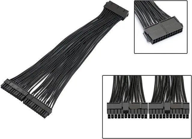 Alt view image 5 of 6 - KUNSR PSU Power Supply 24 pin ATX Motherboard Splitter Cable ATX Motherboard Extension Cable PSU Female to Male Y Adapter Cable(2PCS)