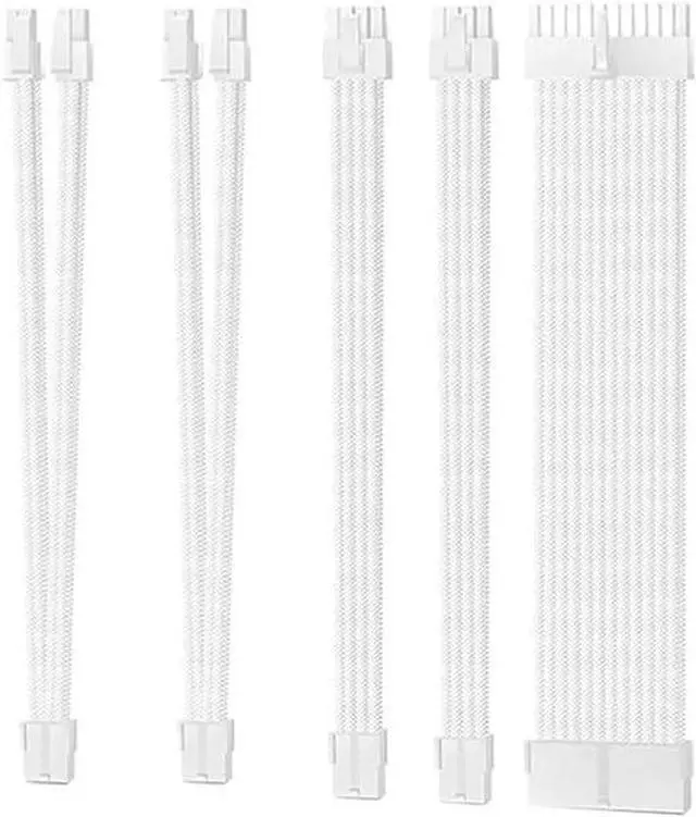 Main image of KUNSR PSU ATX 24Pin Extension Cable Nylon Braided 8-pin 6+2pin Cord 8P 4+4Pin Motherboard for Computer PC Case Power Module 30CM