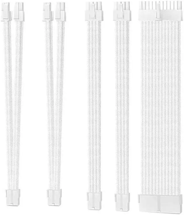Alt view image 5 of 5 - KUNSR PSU ATX 24Pin Extension Cable Nylon Braided 8-pin 6+2pin Cord 8P 4+4Pin Motherboard for Computer PC Case Power Module 30CM