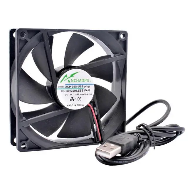 Alt view image 4 of 7 - 1PCS 40mm 50mm 60mm 70mm 80mm 92mm 120mm DC5V USB Connector Quiet Cooling Fan for DIY Cooling Router Game TV Box Power Supply(40x40x10mm Sleeve)