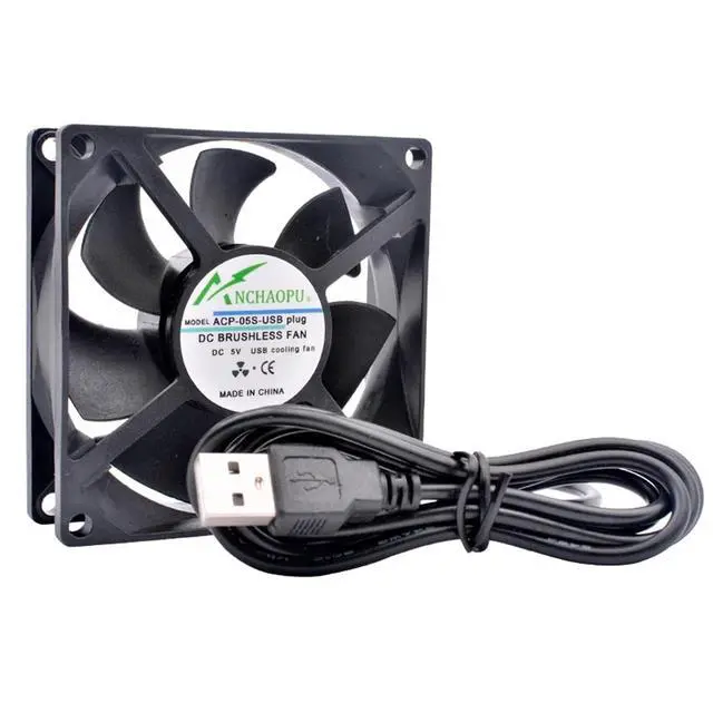 Alt view image 5 of 7 - 1PCS 40mm 50mm 60mm 70mm 80mm 92mm 120mm DC5V USB Connector Quiet Cooling Fan for DIY Cooling Router Game TV Box Power Supply(40x40x10mm Sleeve)