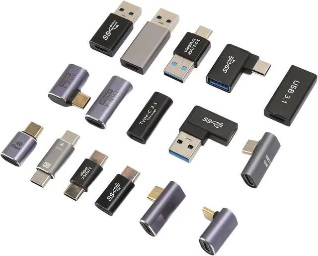 Alt view image 5 of 7 - 16Pcs USB 3.0 3.1 Type C Aluminium Alloy Adapters Kit, Different Angles USB Converter Set for Phone Computer Peripherals, Easy Plug and Play, Wide Application, Stable Connection