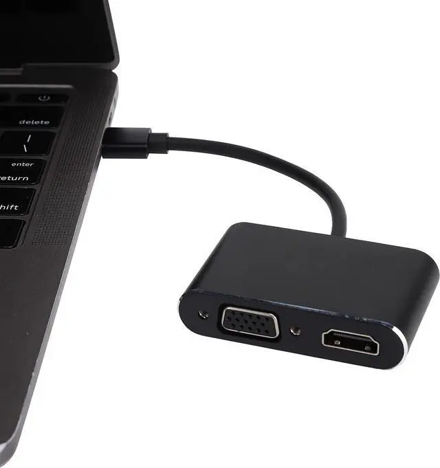 Alt view image 2 of 7 - USB3.0 to HDMIVGA 2 in 1 Adapter, HD Computer Converter Supporting 1080P Resolution, Synchronous Display, Super Speed Transfer for Systems, Easy Plug and Play