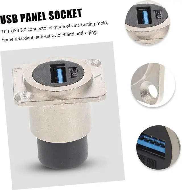 Alt view image 3 of 7 - 8pcs USB Panel Mount Coupler Flush Mount Female to Female Extension Connector for Data Transfer Casting Mold High-Speed USB Accessory for Desktop and Laptop Use
