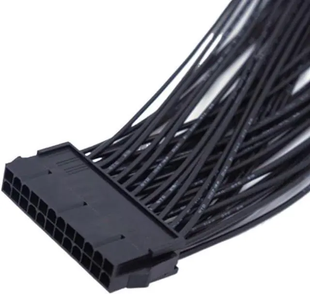 Alt view image 4 of 6 - HONGP 24Pin 1 to 2 Port Power Supply Extension Cable PSU Male to Female Splitter 24PIN Extension Cable