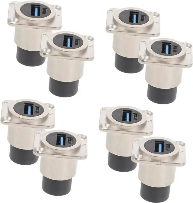 Alt view image 5 of 7 - 8pcs USB Panel Mount Coupler Flush Mount Female to Female Extension Connector for Data Transfer Casting Mold High-Speed USB Accessory for Desktop and Laptop Use