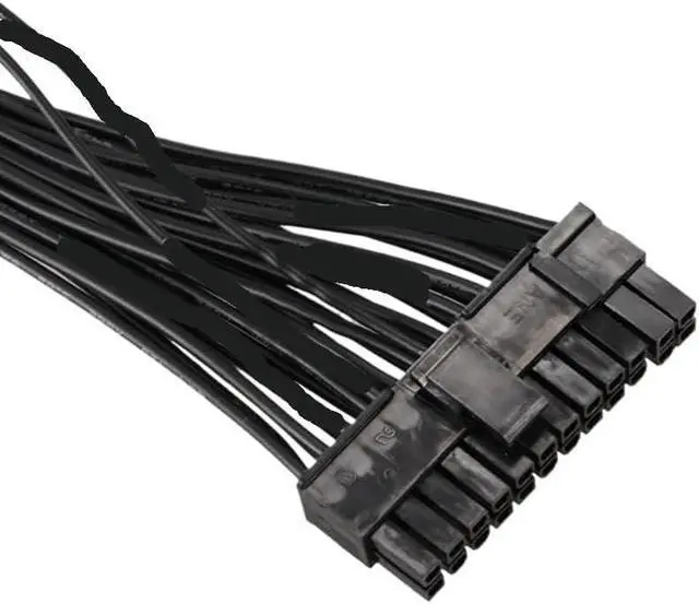 Alt view image 6 of 6 - HONGP 24Pin 1 to 2 Port Power Supply Extension Cable PSU Male to Female Splitter 24PIN Extension Cable