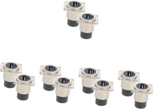 Alt view image 4 of 7 - 10pcs USB Female to Female Coupler Panel Mount Adapter Flush Mount Connector for Easy Access Industrial Applications Protective Cover