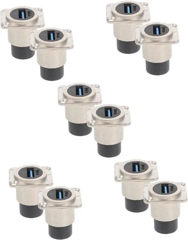 Alt view image 7 of 7 - 10pcs USB Female to Female Coupler Panel Mount Adapter Flush Mount Connector for Easy Access Industrial Applications Protective Cover