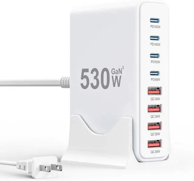 Main image of 530W USB C Charger Block,8-Port USB C Charging Station GaN IV Travel Essentials Multiple Port Charging Station,140W Laptop Fast Charger Adapter for MacBook Pro/Air,DELL,iPad,iPhone,Samsung Galaxy