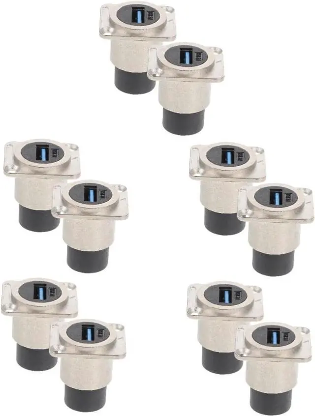 Alt view image 5 of 7 - 10pcs USB Female to Female Coupler Panel Mount Adapter Flush Mount Connector for Easy Access Industrial Applications Protective Cover