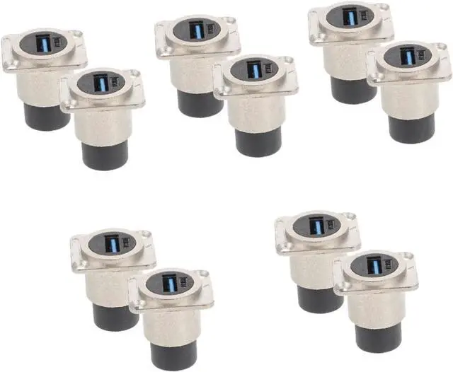 Main image of 10pcs USB Panel Mount Connector Female to Female Extension Design for Easy Data Transfer for Desktop Laptop and Media Devices