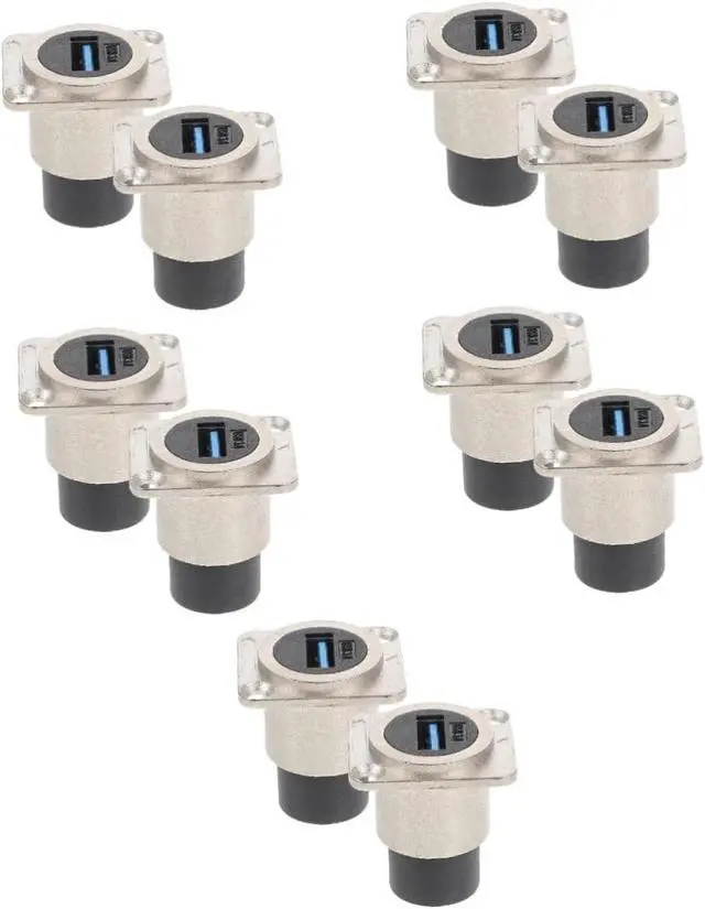 Alt view image 7 of 7 - 10pcs USB Panel Mount Connector Female to Female Extension Design for Easy Data Transfer for Desktop Laptop and Media Devices