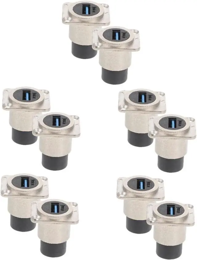 Alt view image 6 of 7 - 10pcs USB Panel Mount Connector Female to Female Extension Design for Easy Data Transfer for Desktop Laptop and Media Devices