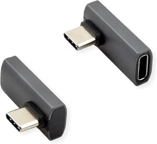 Alt view image 5 of 5 - ROLINE USB Adapter 4 Gen 3x2 Type C ST/BU Aluminium 90° Twisted Silver