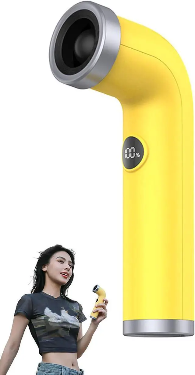 Main image of Creative Portable Bladeless Handheld Fan, 1-100 Adjustable High Speeds, USB Rechargeable Small Desk Fan, Mini Personal Hand Fan with LED Display for Women Men Office Outdoor Travel Yellow