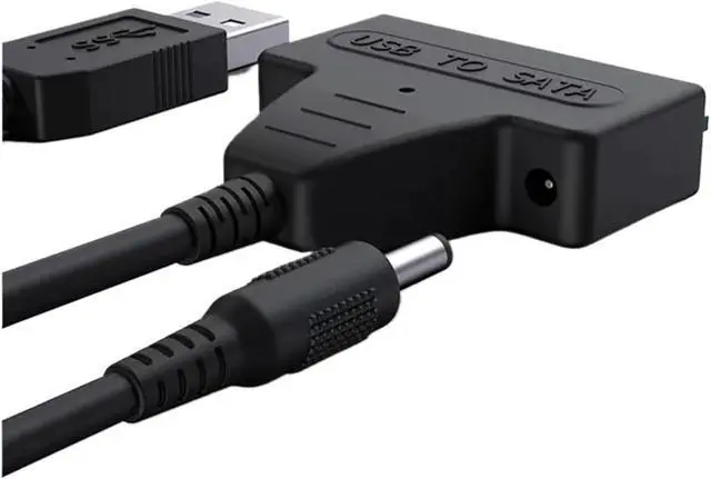 Alt view image 3 of 6 - External CD-ROM/SSD HDD USB 3.0 to SATA2.0, 12V2A Adapter Data Cable 2.5/3.5 Desktop Hard Drive Converter(with Power Adapter,Dual USB 3.0)