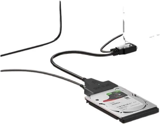 Alt view image 4 of 6 - External CD-ROM/SSD HDD USB 3.0 to SATA2.0, 12V2A Adapter Data Cable 2.5/3.5 Desktop Hard Drive Converter(with Power Adapter,Dual USB 3.0)