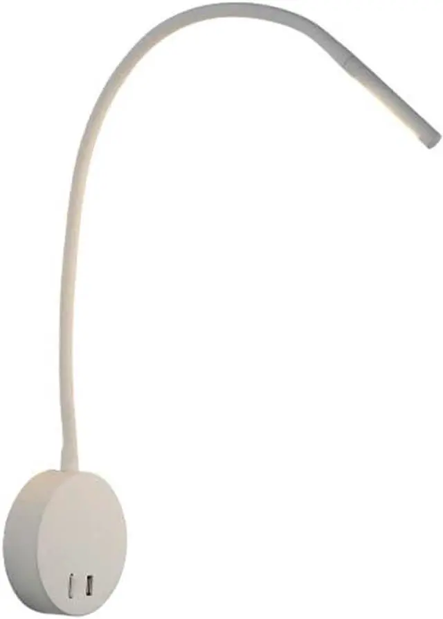 Main image of Minimalist 5V USB Wall Mounted Reading Light Adjustable Hose - Perfect for Bedroom, Office, and Hotels(White)