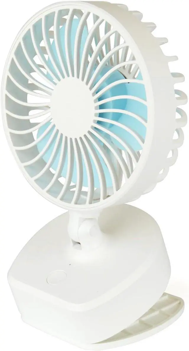 Main image of A2Z Mini 4 Inch Desk Clip Fan Quiet Portable USB Rechargeable 3 Speed Home Bedroom Office Car Outdoor Travel Prams Fan White