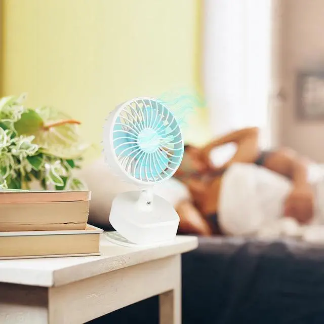 Alt view image 5 of 7 - A2Z Mini 4 Inch Desk Clip Fan Quiet Portable USB Rechargeable 3 Speed Home Bedroom Office Car Outdoor Travel Prams Fan White