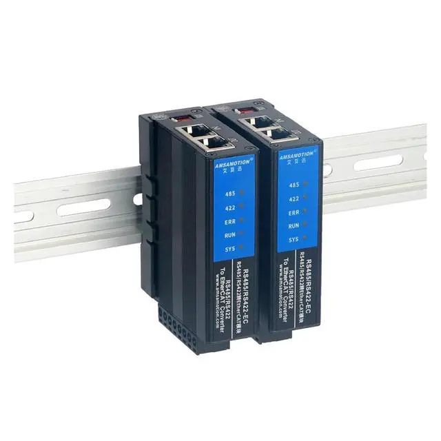 Alt view image 6 of 6 - Din Rail RS485 RS422 to EtheCAT Modbus RTU Serial Server Module RS485/422 ETH Converter IOT Signal TCP Network RJ45