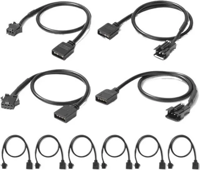 Alt view image 2 of 7 - 30cm 5V 3 Pin / 12V 4 Pin Motherboard RGB Adapter Conversion Cable Converter Cord for PC Computer L*/ED Light Strip SM Wire Line(1PC,4P Female)