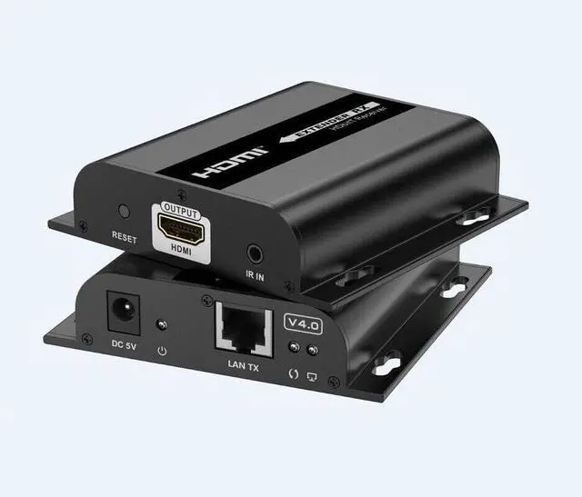 Alt view image 2 of 7 - 1 x 2 LKV383 V4.0 Wall HDMI Extender Splitter 1080P@60Hz Up to 120m with IR Over RJ45 Cat5e/6 Network Cables Over IP Ethernet Gigabit Switch, Network LAN for SDTV HDTV Projector (1 TX and 2 RX kit)