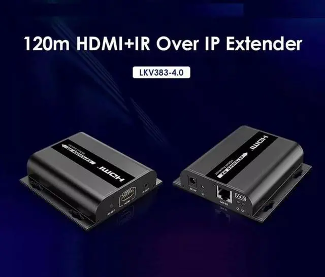Alt view image 4 of 7 - 1 x 2 LKV383 V4.0 Wall HDMI Extender Splitter 1080P@60Hz Up to 120m with IR Over RJ45 Cat5e/6 Network Cables Over IP Ethernet Gigabit Switch, Network LAN for SDTV HDTV Projector (1 TX and 2 RX kit)
