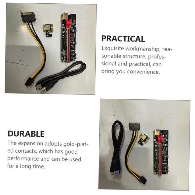 Alt view image 5 of 7 - Pci Express Extension Adapter 1x to 16x Riser Card Usb3.0 Graphics Card Cable High Reliability