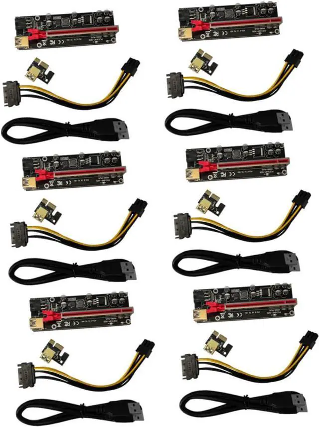 Main image of 6sets Pci-e to Riser Adapter Card USB Pci Express for Gpus Stable Data Transmission Suitable for Mining and Gaming Rigs High-Performance Accessory